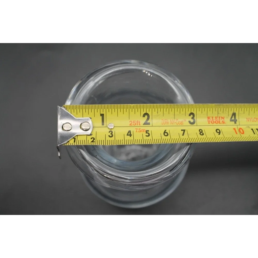 Clear Handmade Glass Bud Vase Heavy Rounded Bottle Thick Rolled Rim 4.5